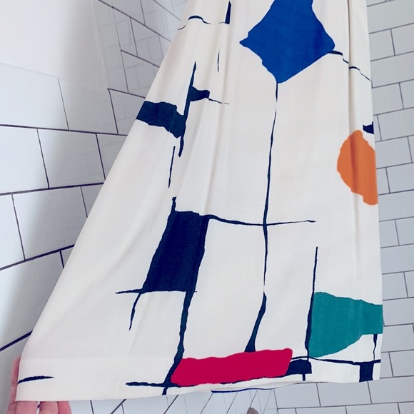 Silence + noise (Urban Outfitters) White Dress Abstract Shapes Multicolor Small - Picture 5 of 5